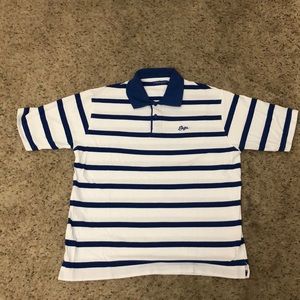 Mens XL Enyce Striped Blue White Golf Polo Shirt